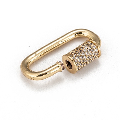 Brass Micro Pave Cubic Zirconia Screw Carabiner Lock Charms Beadpark