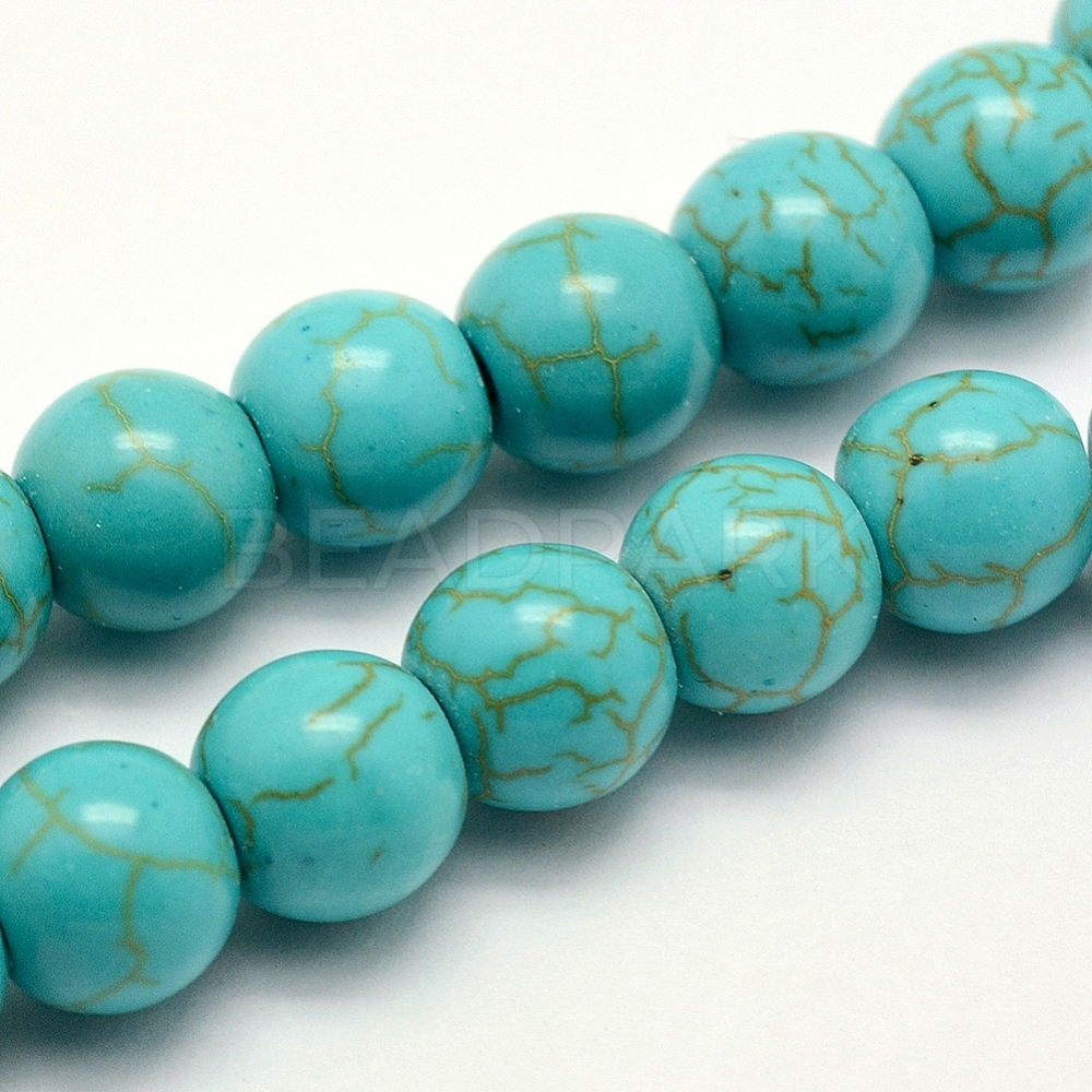 Synthetic Turquoise Beads Strands - Beadpark.com