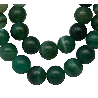 Natural Striped Agate/Banded Agate Beads Strands AGAT-6D-5-1