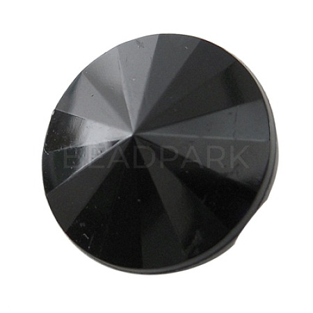 1-Hole Acrylic Rhinestone Faceted Flat Round Sewing Shank Buttons ARG324-15-01-1