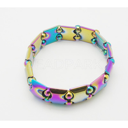 Magnetic Synthetic Hematite Beaded Bracelets BJEW-Q258-1-1