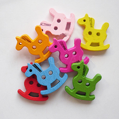 Lovely Cockhorse Painted 2-hole Basic Sewing Button NNA0ZDA-1
