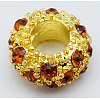 Alloy Rhinestone European Beads CPDL-H997-4-1