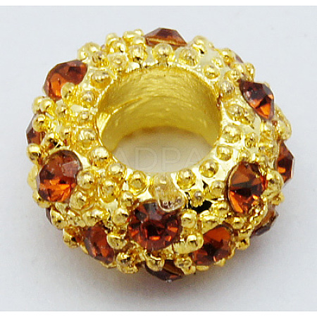 Alloy Rhinestone European Beads CPDL-H997-4-1