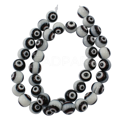 Handmade Lampwork Chevron Beads Strands D217-6mm-8-1