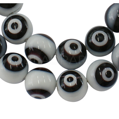 Handmade Lampwork Chevron Beads Strands D217-6mm-8-1
