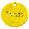 Flat Round Carved Word Peace Tibetan Alloy Message Pendants EAAA033Y-G-1