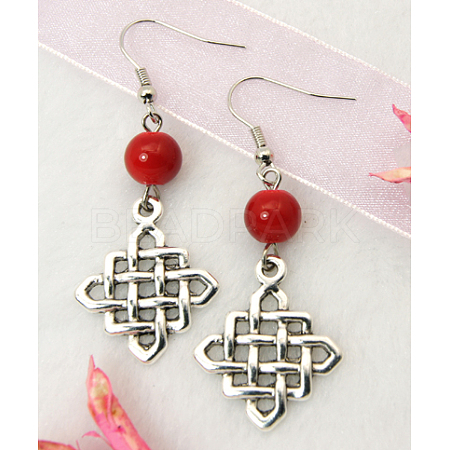 Dangle Rhombus Earrings EJEW-JE00184-1