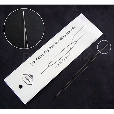 Tarnish Resistant Stainless Steel Collapsible Big Eye Beading Needles ES001Y-1