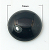 Natural Dyed & Heated Black Agate Cabochons G-BA16x5-1