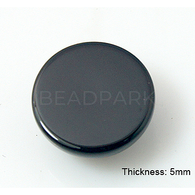Natural Dyed & Heated Black Agate Cabochons G-BA10x5-1