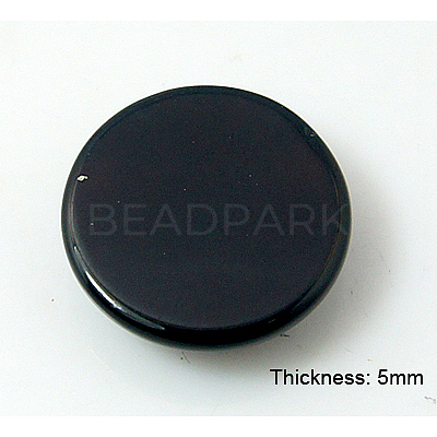 Natural Dyed & Heated Black Agate Cabochons G-BA16x5-1
