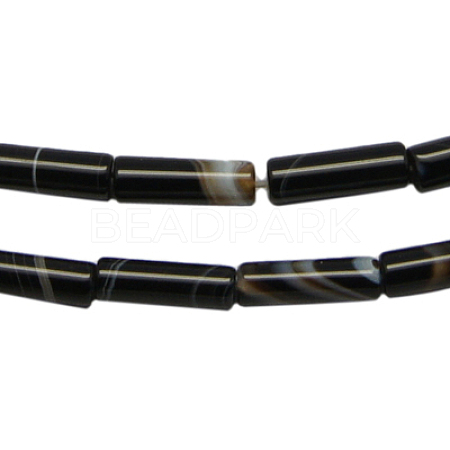 Natural Striped Agate/Banded Agate Beads Strands G-H013-49-1