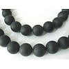 Grade A Natural Dyed & Heated Black Agate Beads Strands G447-7-1