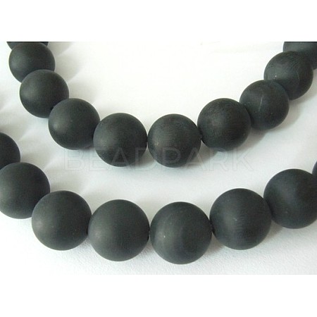 Grade A Natural Dyed & Heated Black Agate Beads Strands G447-7-1