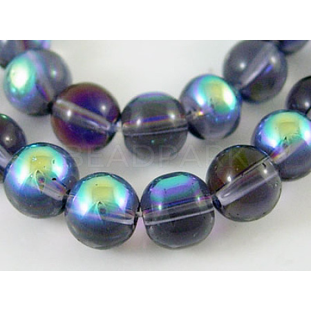 Round Glass Beads Strands GR8mm06Y-AB-1
