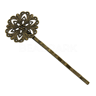 Brass Hair Bobby Pin Findings HJEW-H011-AB-1