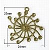 Flower Brass Pendant Rhinestone Settings KK-D046-AB-1