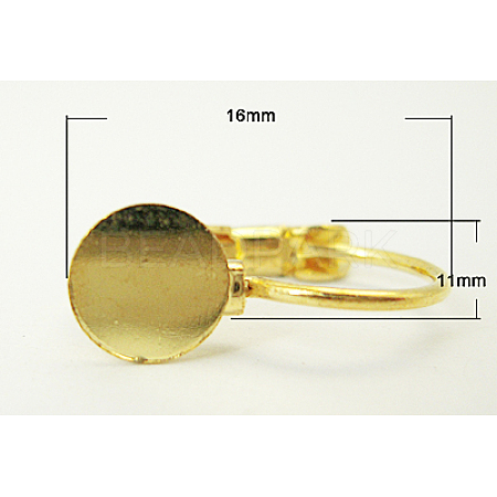 Brass Leverback Earring Findings KK-B797-1-1