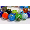 Handmade Millefiori Glass Beads Strands LK04-3