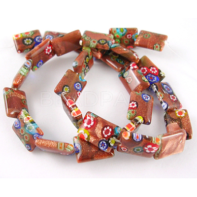 Handmade Millefiori Glass Beads Strands MGS013-1