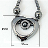 Magnetic Synthetic Hematite Necklaces NJEW-C021-1-2