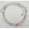 40 inch Chain Belt With Acrylic & Glass Pearl Beads 10~12mm PJW007-2