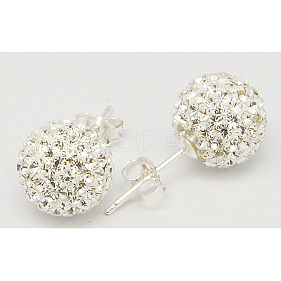 Valentines Day Gift for Her 925 Sterling Silver Austrian Crystal Rhinestone Ear Stud Q286G011-1