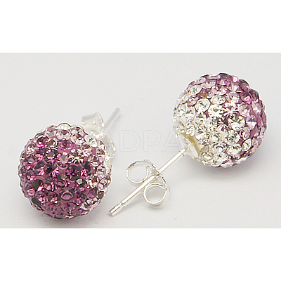 925 Sterling Silver Austrian Crystal Rhinestone Ear Stud Q286G231-1