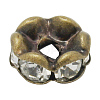Brass Rhinestone Spacer Beads RB-A014-L12mm-01AB-NF-1
