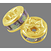 Brass Rhinestone Spacer Beads RB-A014-Z5mm-28G-NF-1