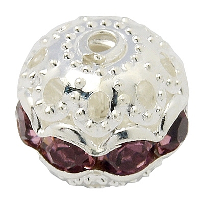 Brass Rhinestone Beads RB-A011-8mm-10S-1