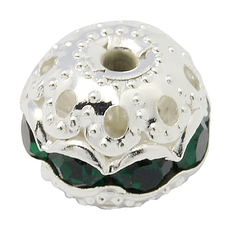 Brass Rhinestone Beads RB-A011-8mm-08S-1