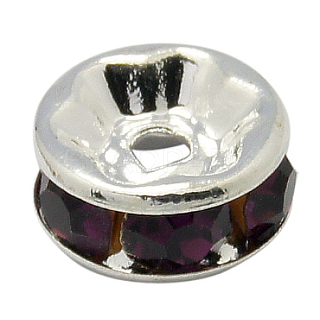 Brass Grade A Rhinestone Spacer Beads RB-A014-Z7mm-11S-1