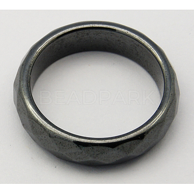 Non-Magnetic Synthetic Hematite Wide Band Rings RJEW-A026-3-1