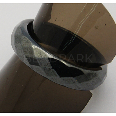 Non-Magnetic Synthetic Hematite Wide Band Rings RJEW-A026-3-1