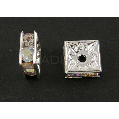 Brass Rhinestone Spacer Beads RSB074NF-02S-1