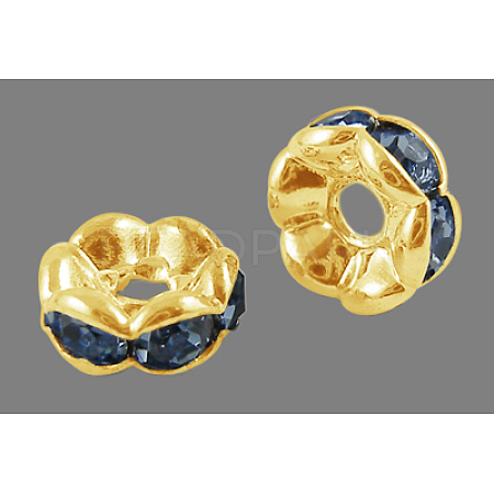 Brass Rhinestone Spacer Beads RSB030NF-14G-1