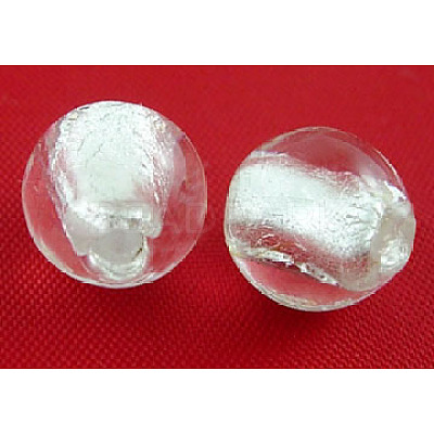 Handmade Silver Foil Glass Beads SLR10MM09Y-1