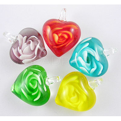 Ideas for Valentines Day for Her Romantic Handmade Lampwork Pendants D068MY-1