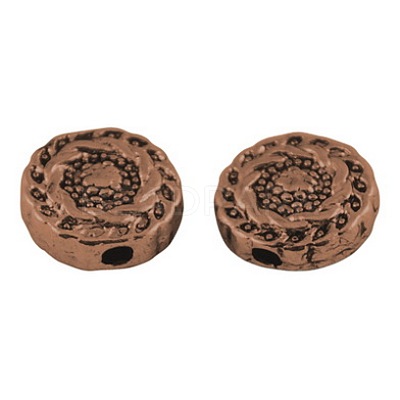 Tibetan Style Alloy Beads TIBEB-R022-R-LF-1
