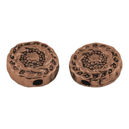 Tibetan Style Alloy Beads TIBEB-R022-R-LF-1