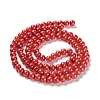 Baking Painted Pearlized Glass Pearl Round Bead Strands HY-XCP0001-13C-3