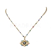 304 Stainless Steel Evil Eye Pendants 304 Stainless Steel Chains Necklaces for Women NJEW-JN06380-4