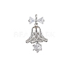Rack Plating Brass with Cubic Zirconia Pendants KK-Q010-08P-1