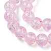 Transparent Crackle Baking Paint Glass Beads X1-DGLA-T003-01B-14-3