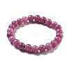 Natural Dyed Agate Beaded Stretch Bracelets for Women Men BJEW-F483-06-4