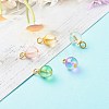 Frosted Spray Painted Foil Glass Beads PALLOY-JF00808-3
