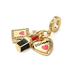 Rack Plating Brass Micro Pave Clear Cubic Zirconia Enamel European Dangle Charms X-KK-P279-45G-2