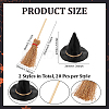 20Pcs Halloween Wood Mini Broom DJEW-ME0001-07-2